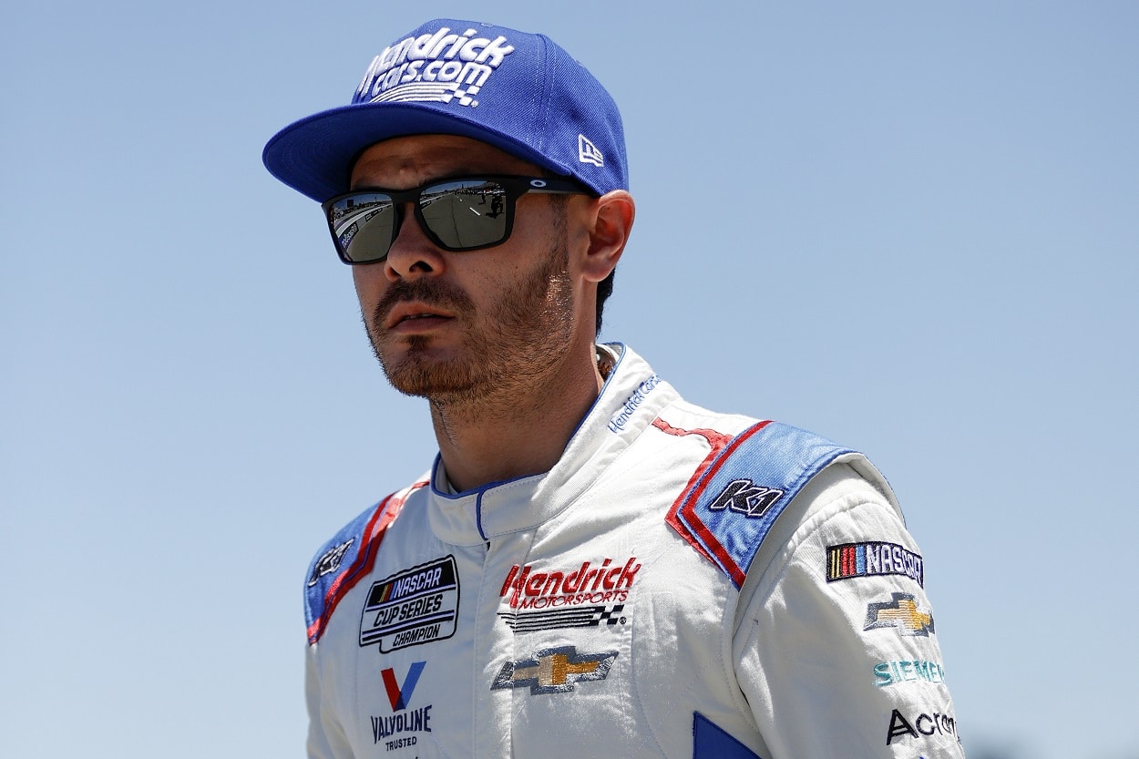 Kyle Larson at practice for the 2022 NASCAR Cup Series Toyota/Save Mart 350