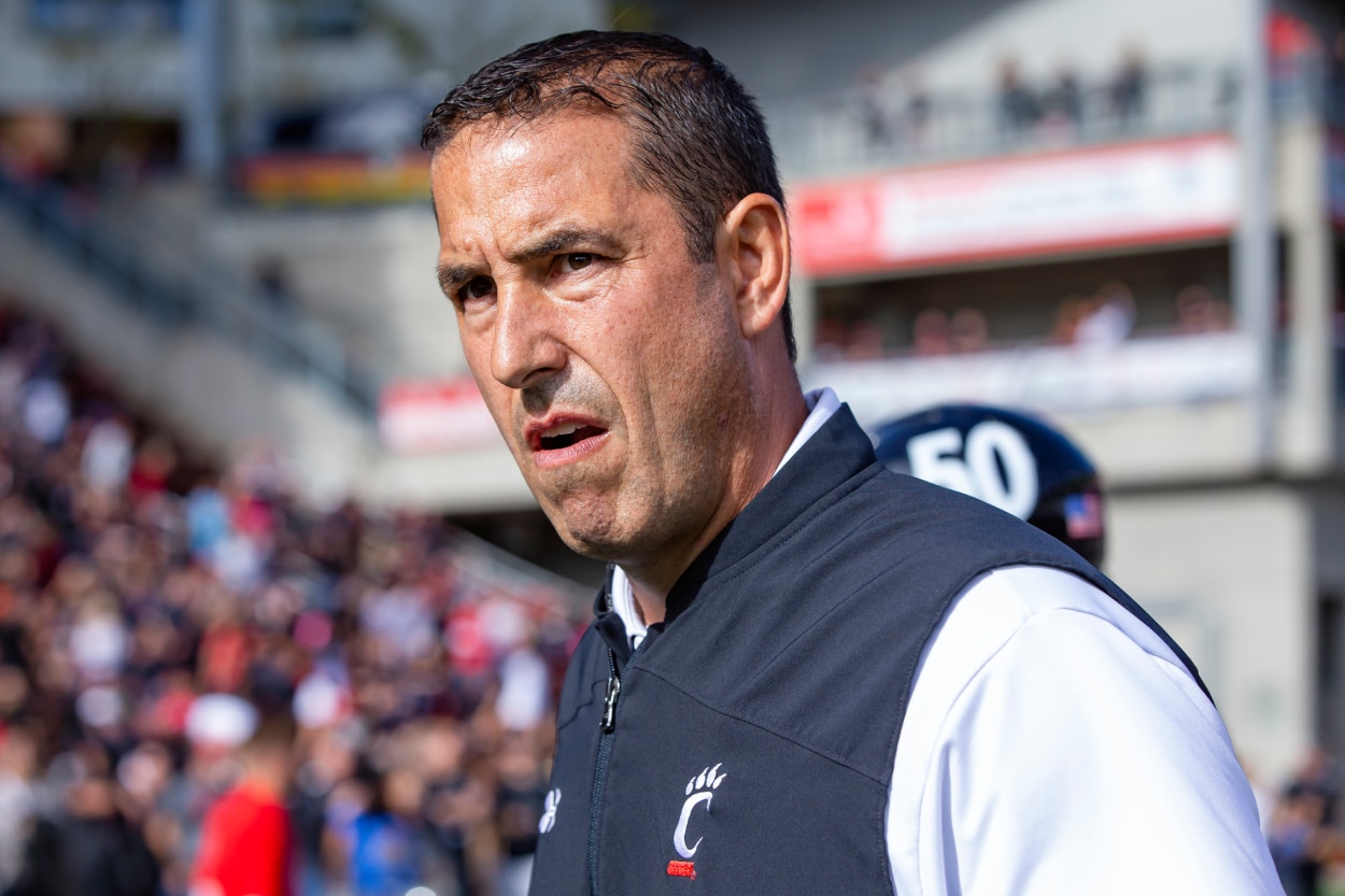 University of Cincinnati Bearcats head coach Luke Fickell during a game in 2019.