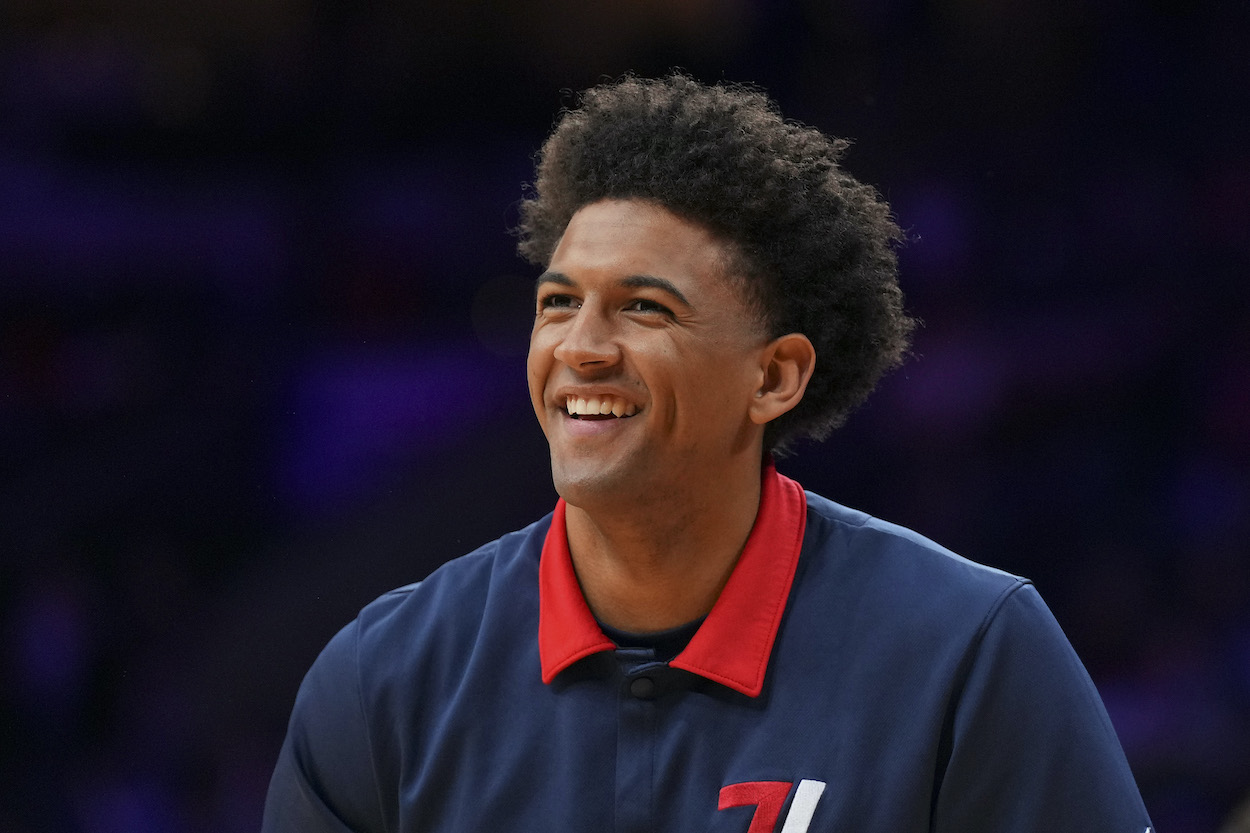 Matisse Thybulle smiles before a game.
