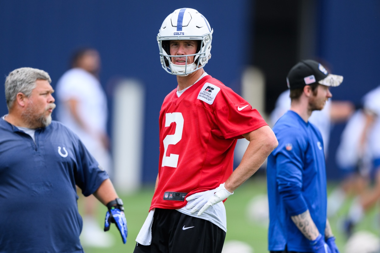 Indianapolis Colts quarterback Matt Ryan during practice in 2022.