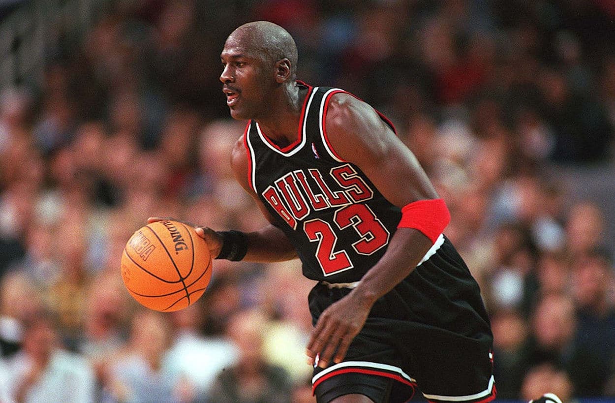 Michael Jordan in action for the Chicago Bulls