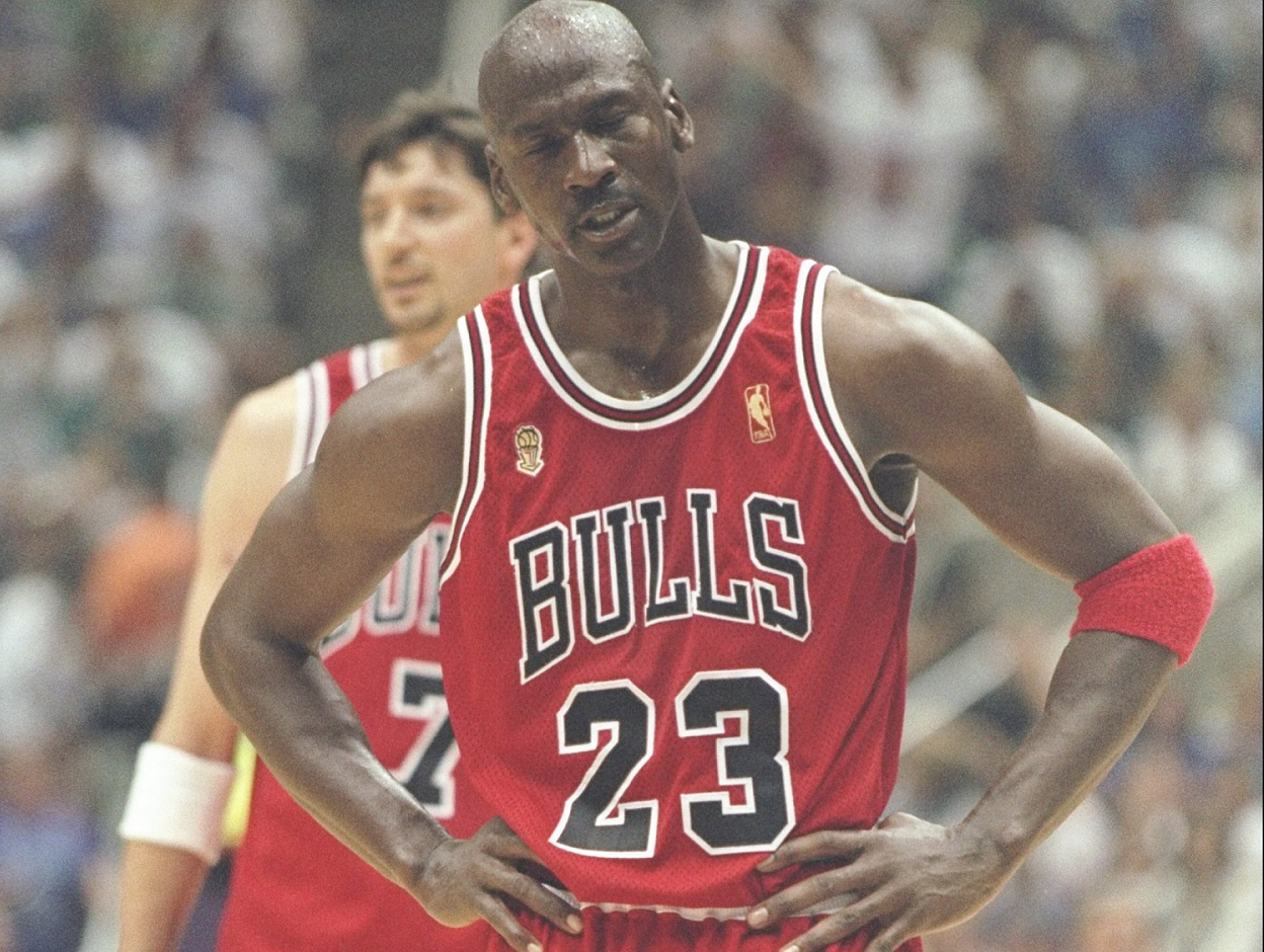 Michael Jordan during the famous "Flu Game" in the 1997 NBA Finals