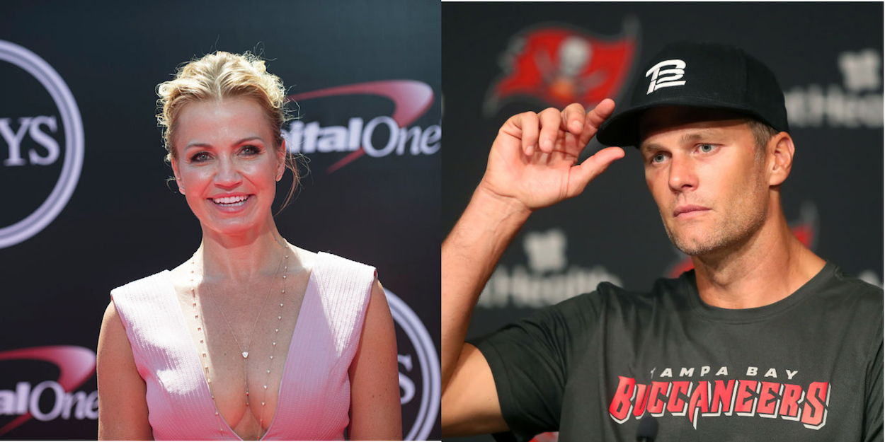 Michelle Beadle (L) and Tom Brady (R)