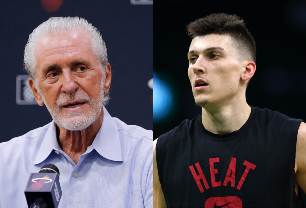 Miami Heat president Pat Riley and guard Tyler Herro.