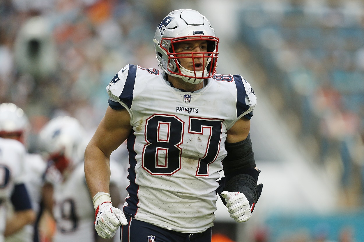 Rob Gronkowski during a Patriots-Dolphins matchup in December 2018