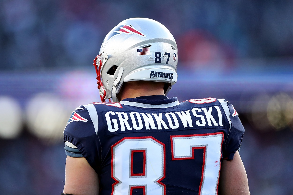 Rob Gronkowski during a Patriots-Chargers playoff matchup in January 2019