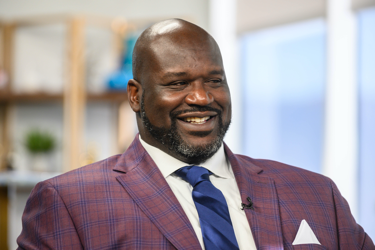 Shaquille O'Neal being interviewed on the Daily Pop.
