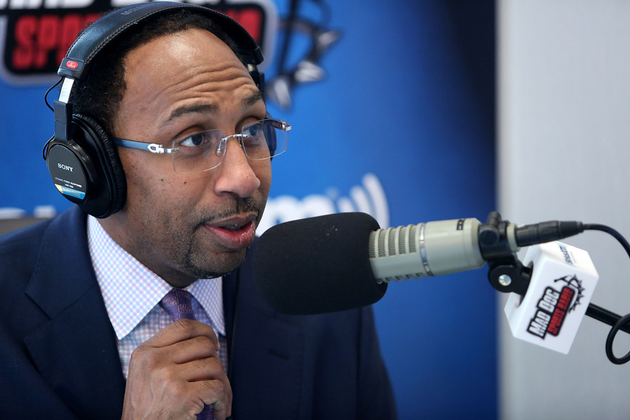 Stephen A. Smith appearing on a SiriusXM show in 2014.