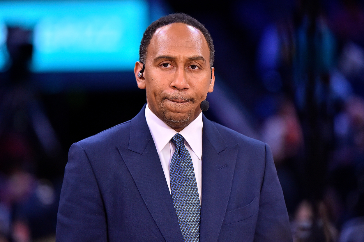 ESPN commentator Stephen A. Smith before an NBA game in 2022.