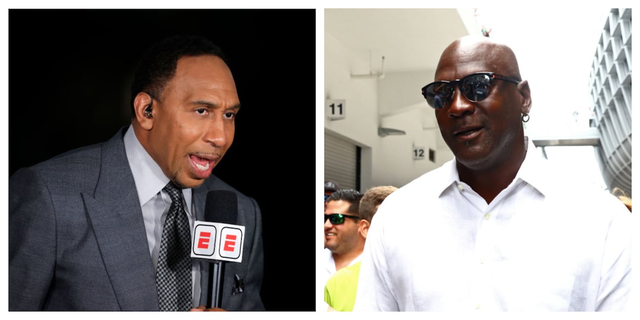 ESPN's Stephen A. Smith (L) and NBA legend Michael Jordan (R).