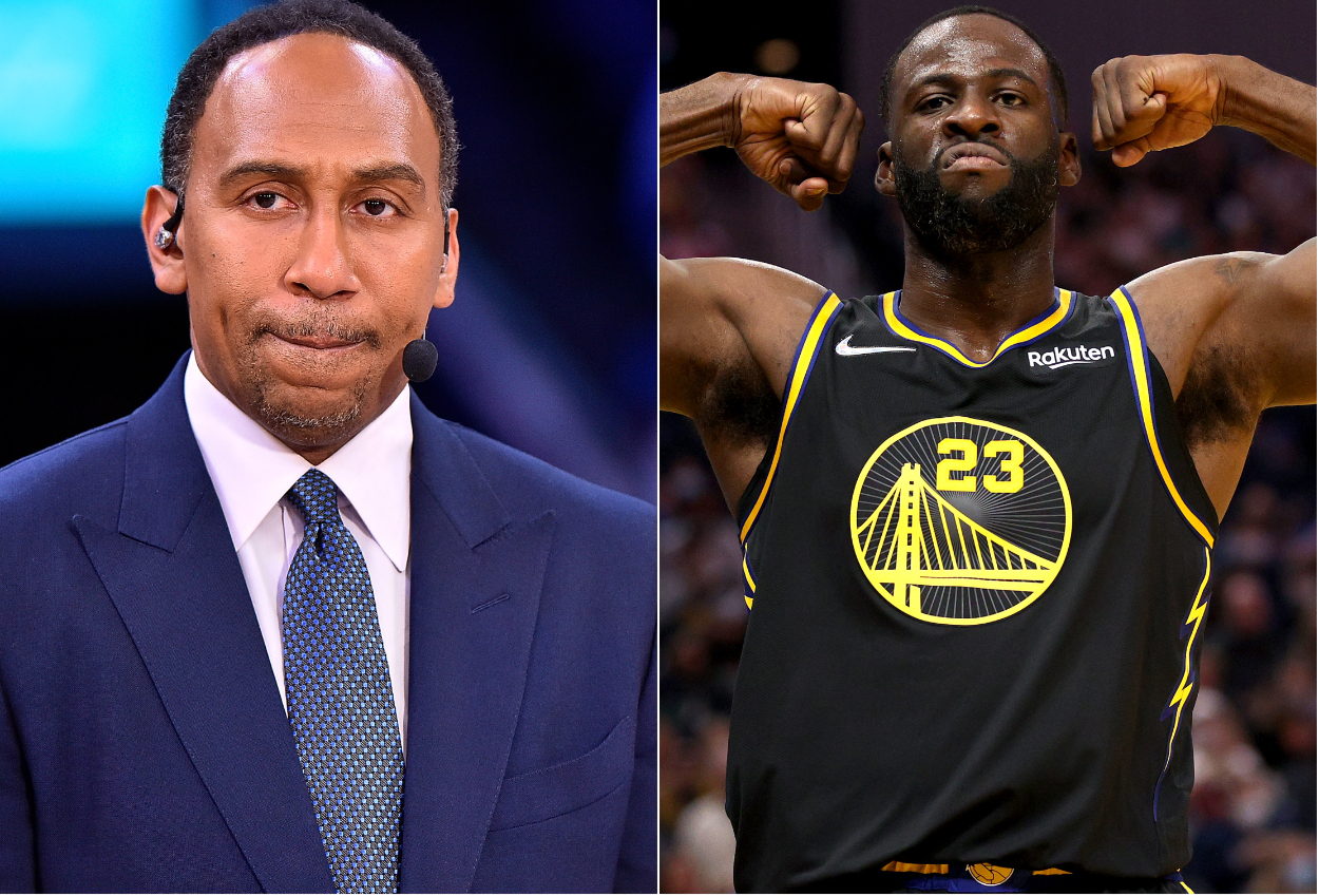 ESPN commentator Stephen A. Smith and Golden State Warriors star Draymond Green.