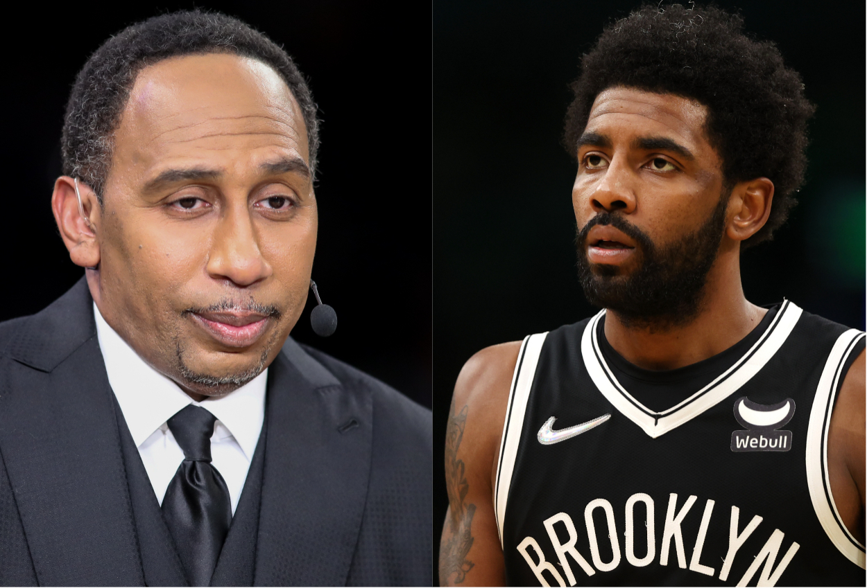 ESPN commentator Stephen A. Smith and NBA guard Kyrie Irving