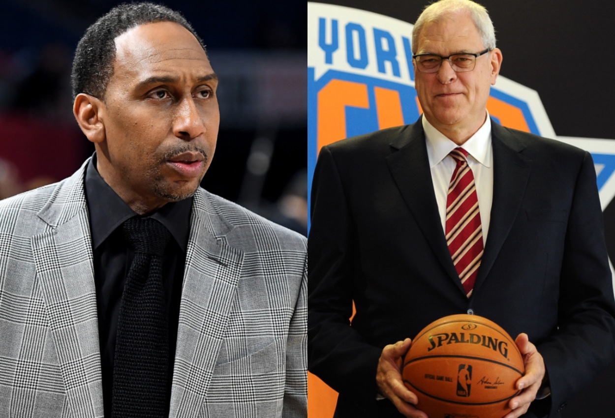 ESPN commentator Stephen A. Smith and former NBA coach and New York Knicks president Phil Jackson.