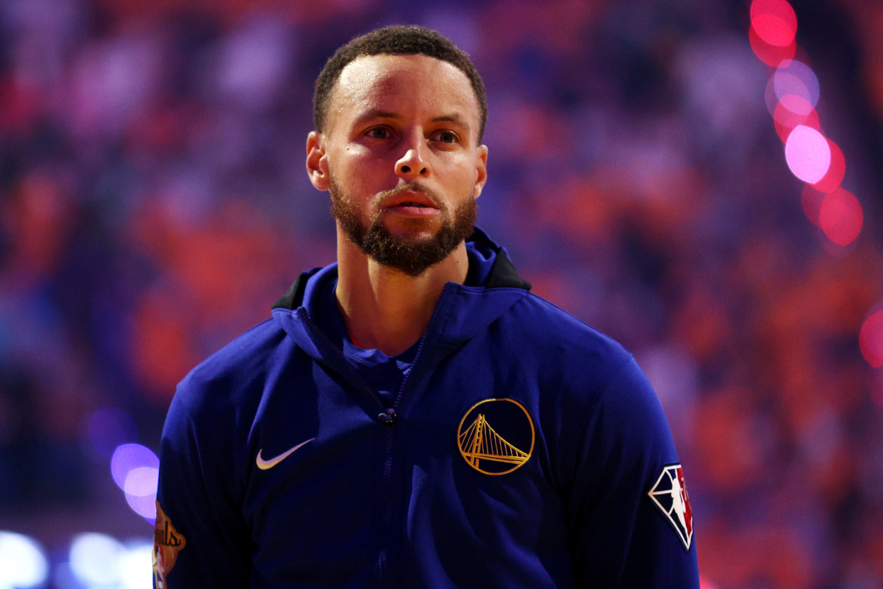 Golden State Warriors star Stephen Curry before Game 2 of the 2022 NBA Finals.