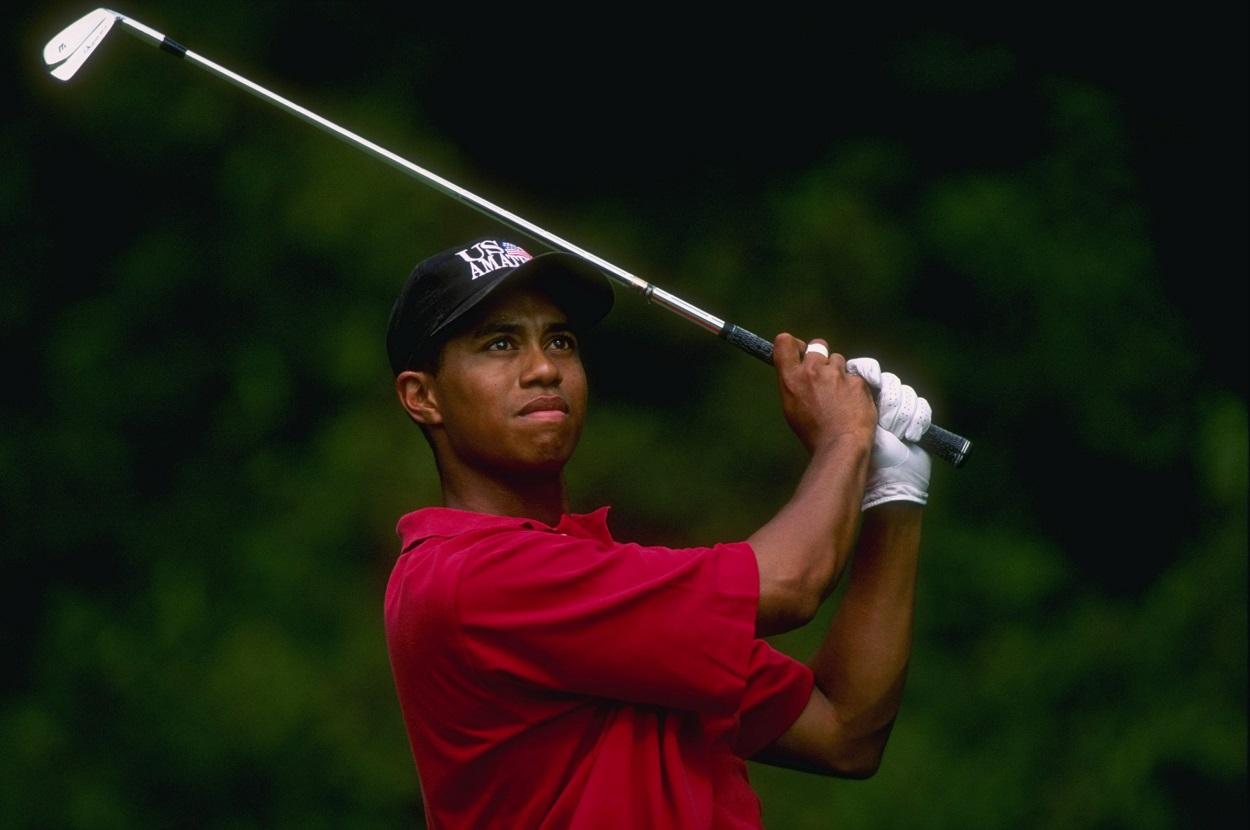 Tiger Woods during the 1996 U.S. Amateur at Pumpkin Ridge Golf Club