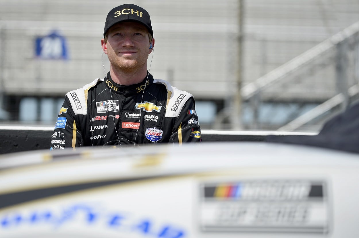 Tyler Reddick during qualifying for the 2022 NASCAR Cup Series Enjoy Illinois 300 at Gateway