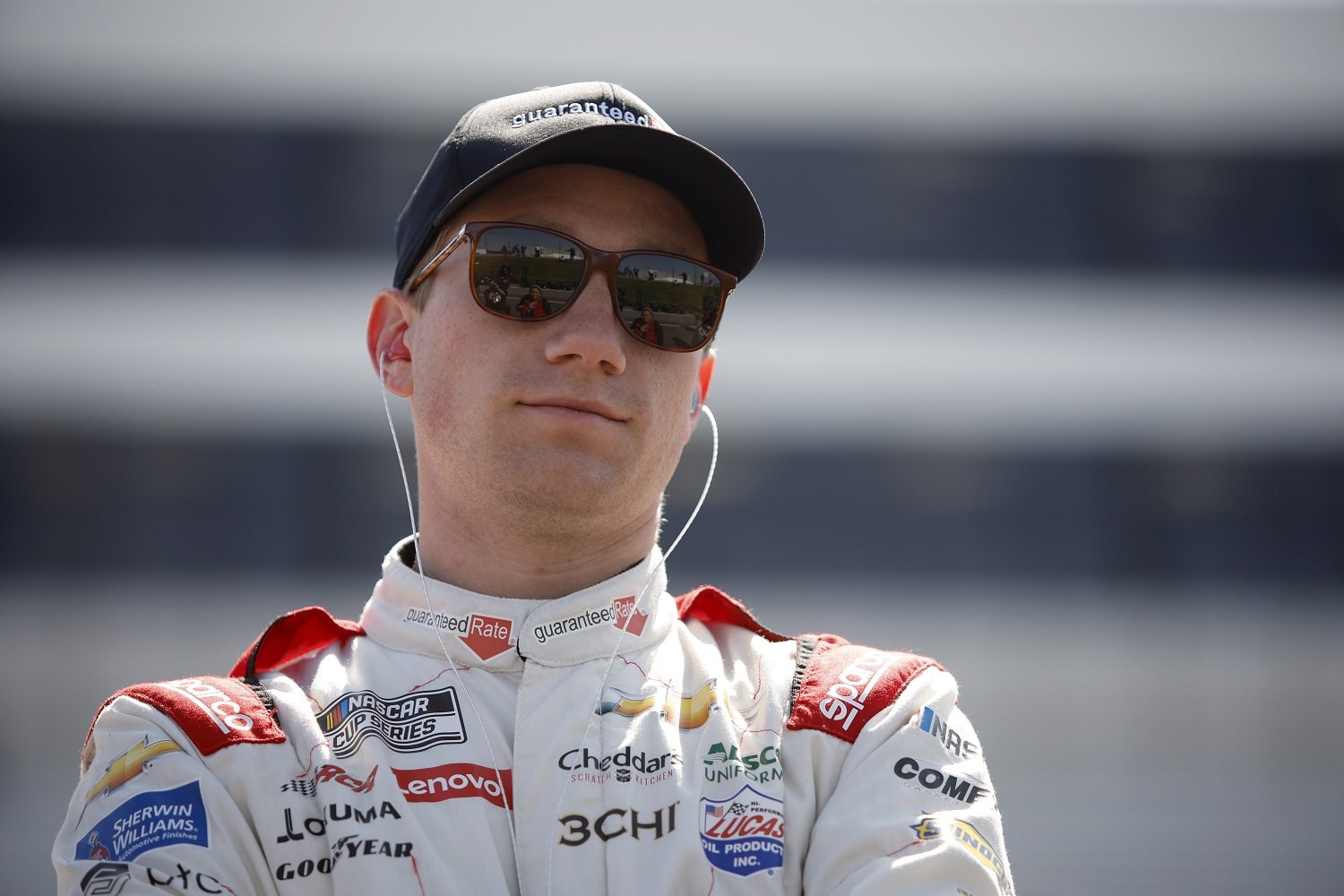 Tyler Reddick looks on during practice for the DuraMAX Drydene 400 at Dover Motor Speedway on April 30, 2022 in Dover, Delaware.