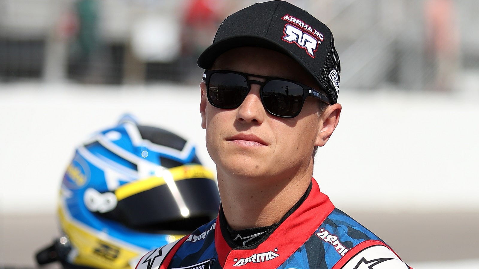 Zane Smith looks on during qualifying for the NASCAR Cup Series Enjoy Illinois 300 at WWT Raceway on June 4, 2022.