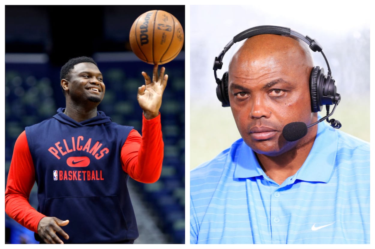 Zion Williamson (L) and Charles Barkley (R)