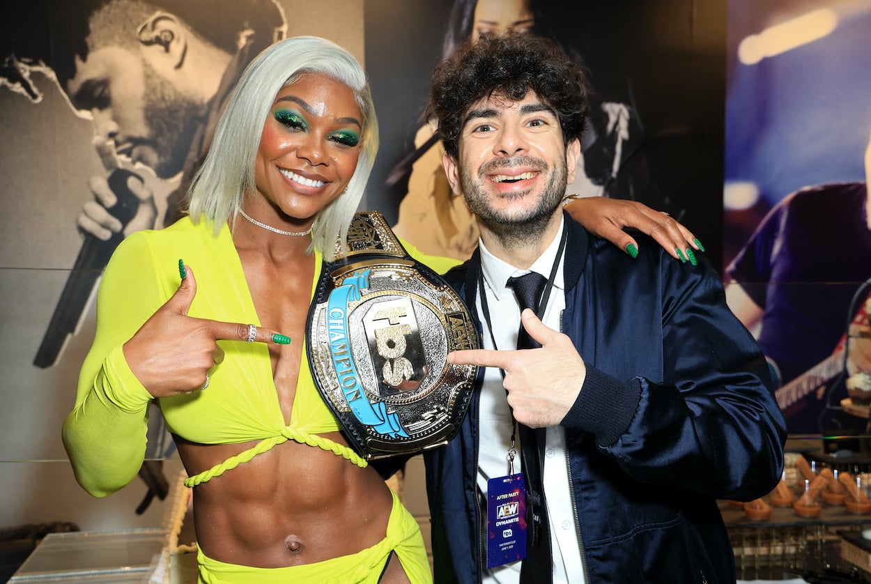 Wrestler Jade Cargill and AEW CEO Tony Khan. Are Tony Khan and Nick Khan related?