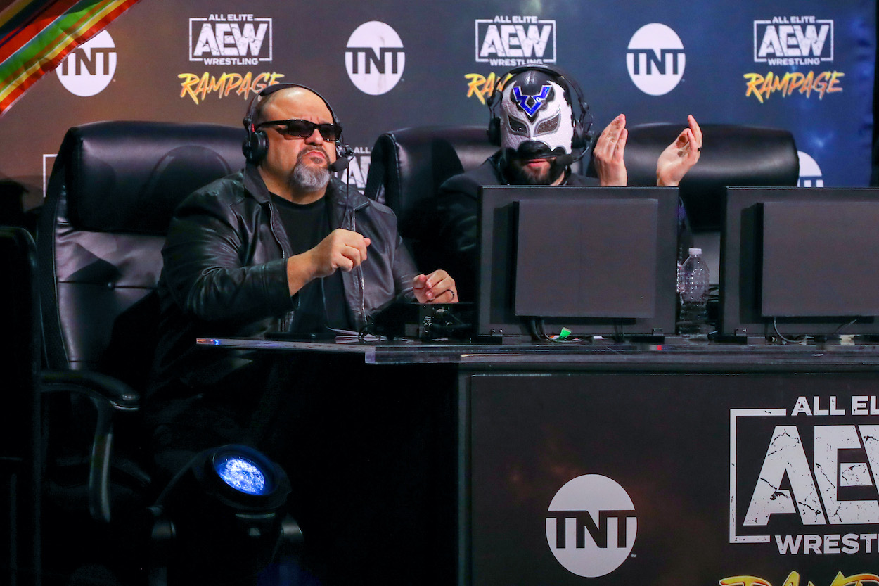 Taz and Excalibur on commentary during AEW Dynamite