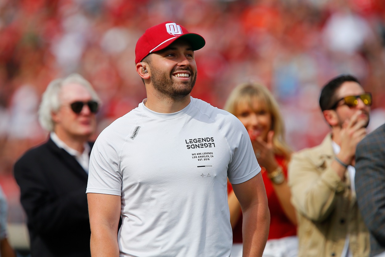 Baker Mayfield at the Oklahoma spring game in April 2022