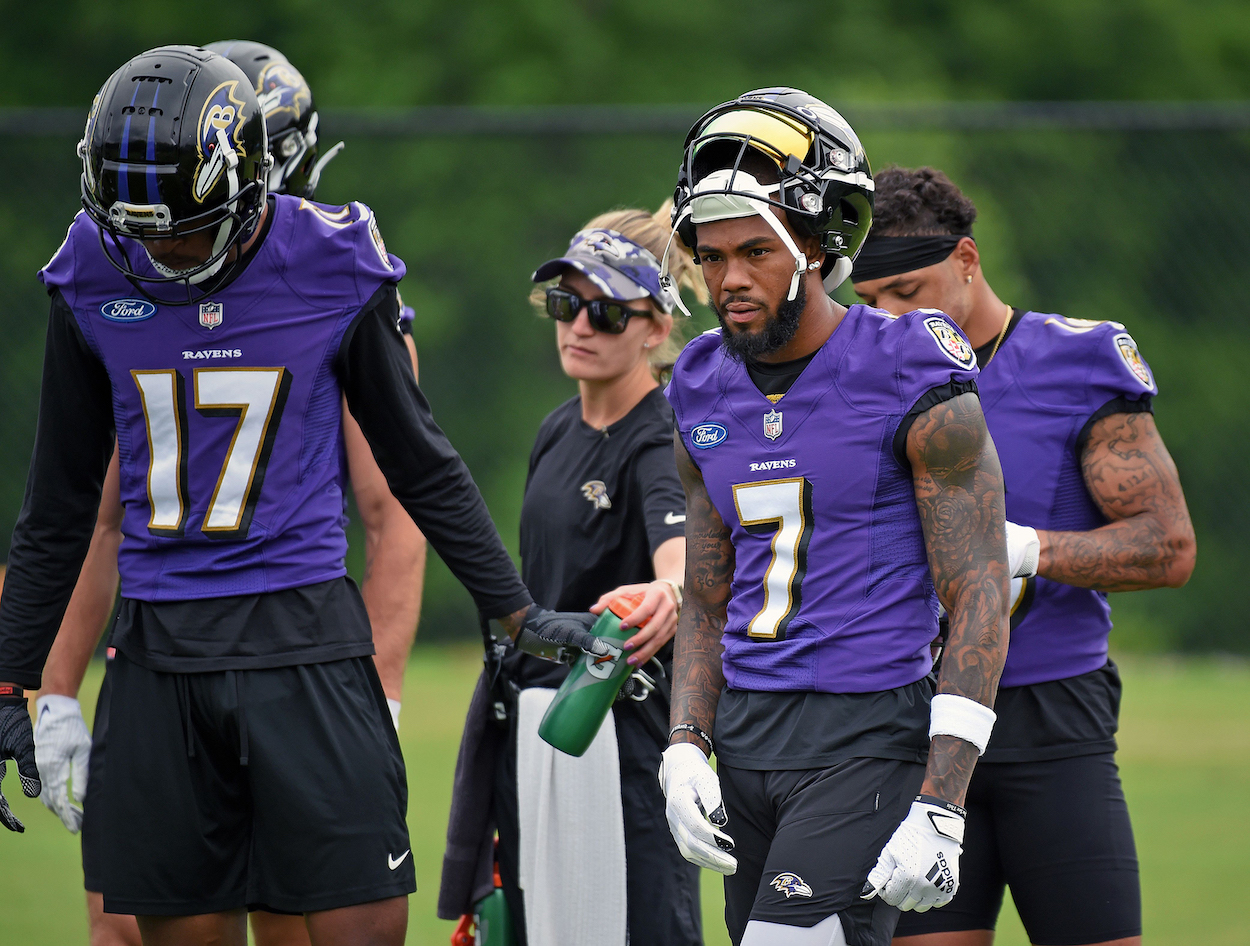 Wide receivers Rashod Bateman and Devon Williams are involved on one of the most intriguing Baltimore Ravens training camp battles.
