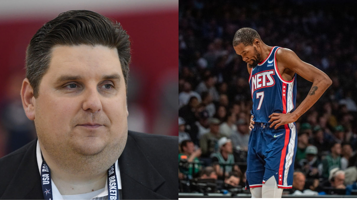 Sportswriter Brian Windhorst (L) and Brooklyn Nets star Kevin Durant (R).