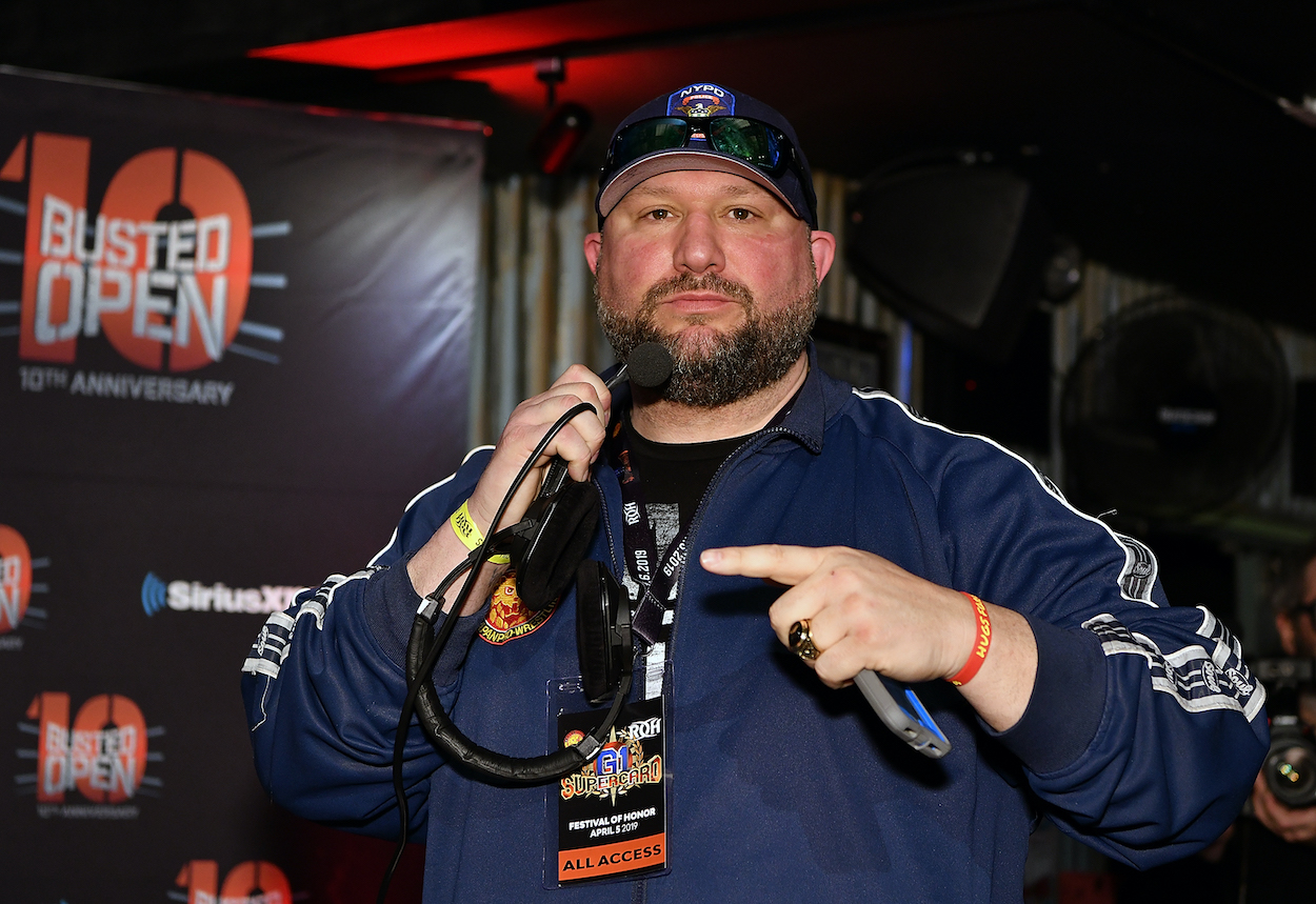 Bully Ray (aka Bubba Ray Dudley) hosting SiriusXM's "Busted Open" in 2019.