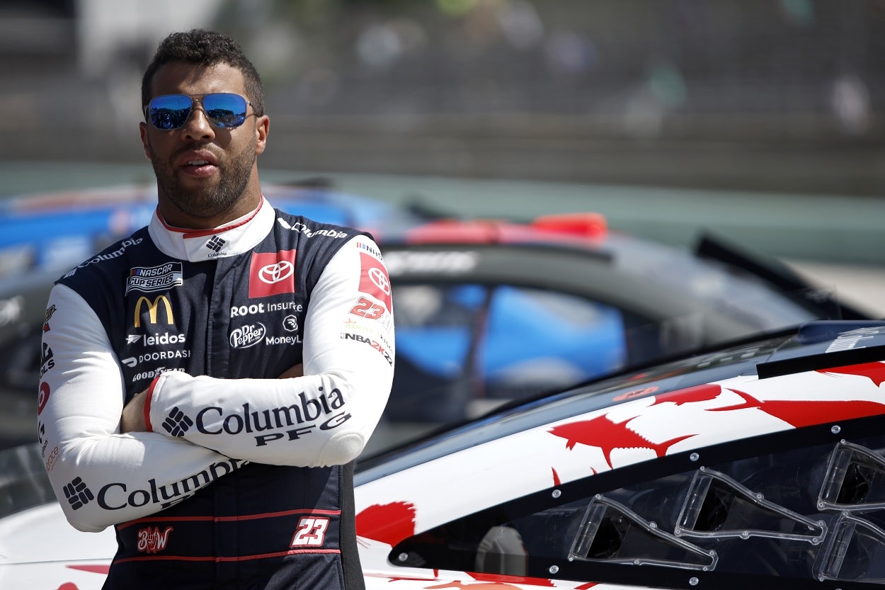 Bubba Wallace during practice for the 2022 NASCAR Cup Series Kwik Trip 250