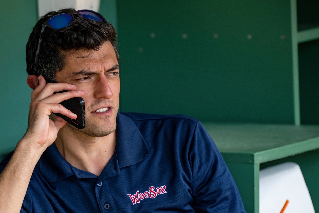 Chief Baseball Officer Chaim Bloom of the Boston Red Sox looks on before a game.