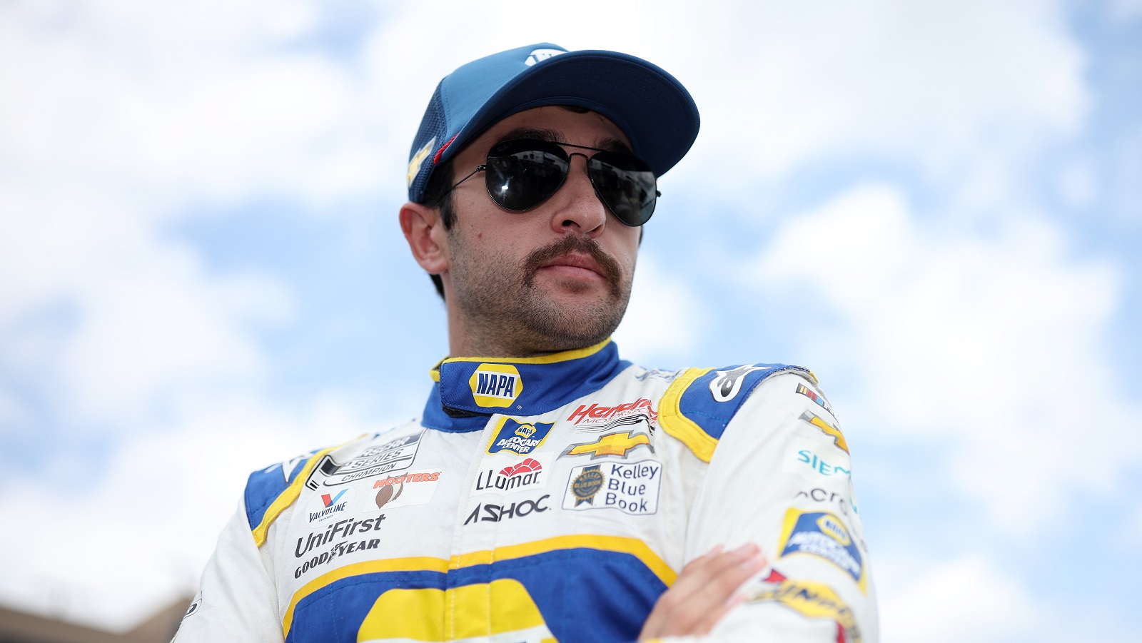 Chase Elliott waits on the grid prior to the NASCAR Cup Series Quaker State 400 at Atlanta Motor Speedway on July 10, 2022.