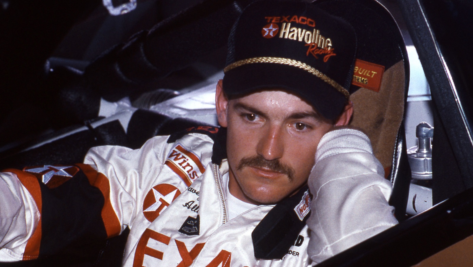 Davey Allison prior to a 1991 NASCAR Cup Series race for Robert Yates Racing,