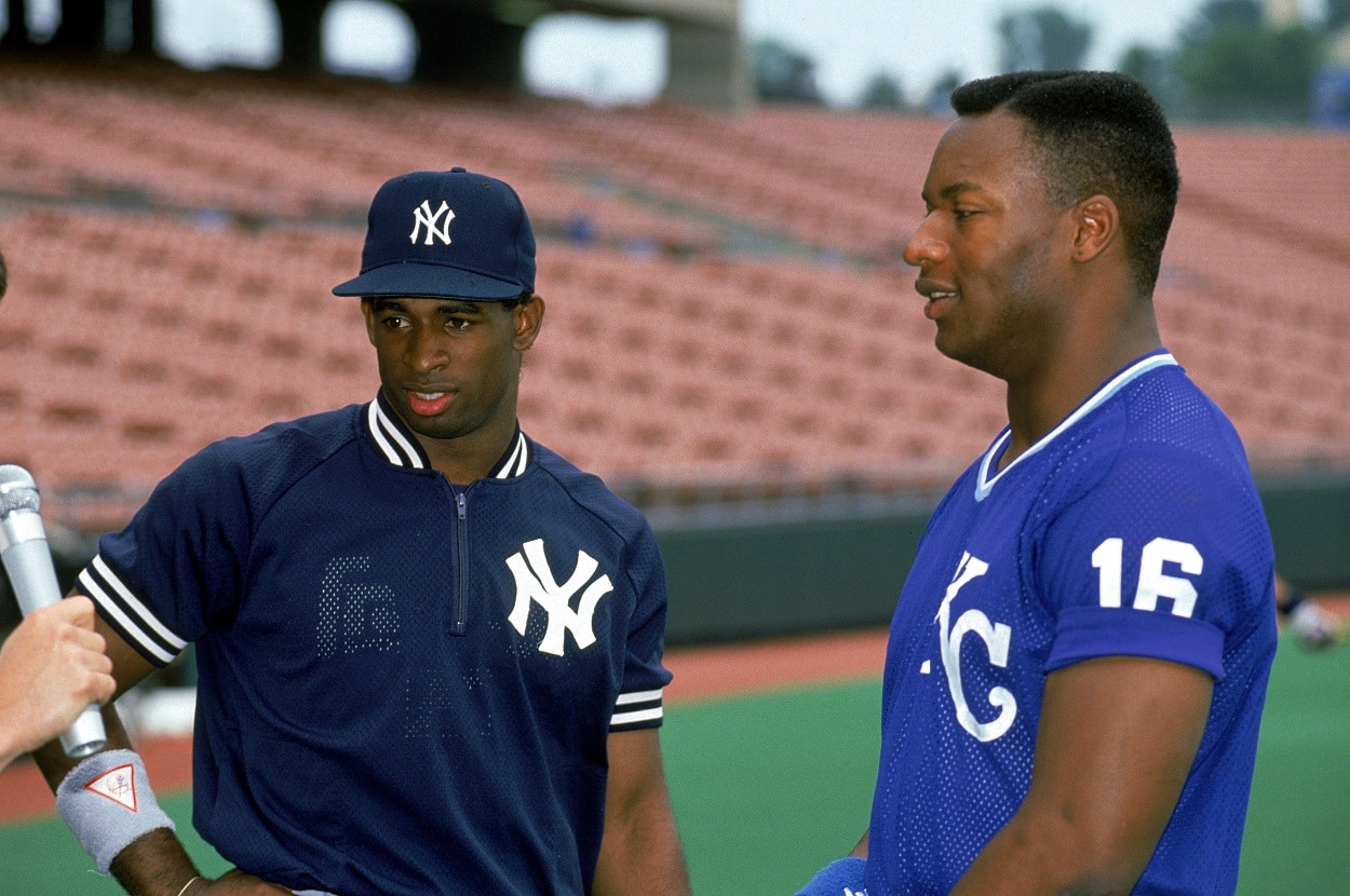 Deion Sanders and Bo Jackson circa 1989