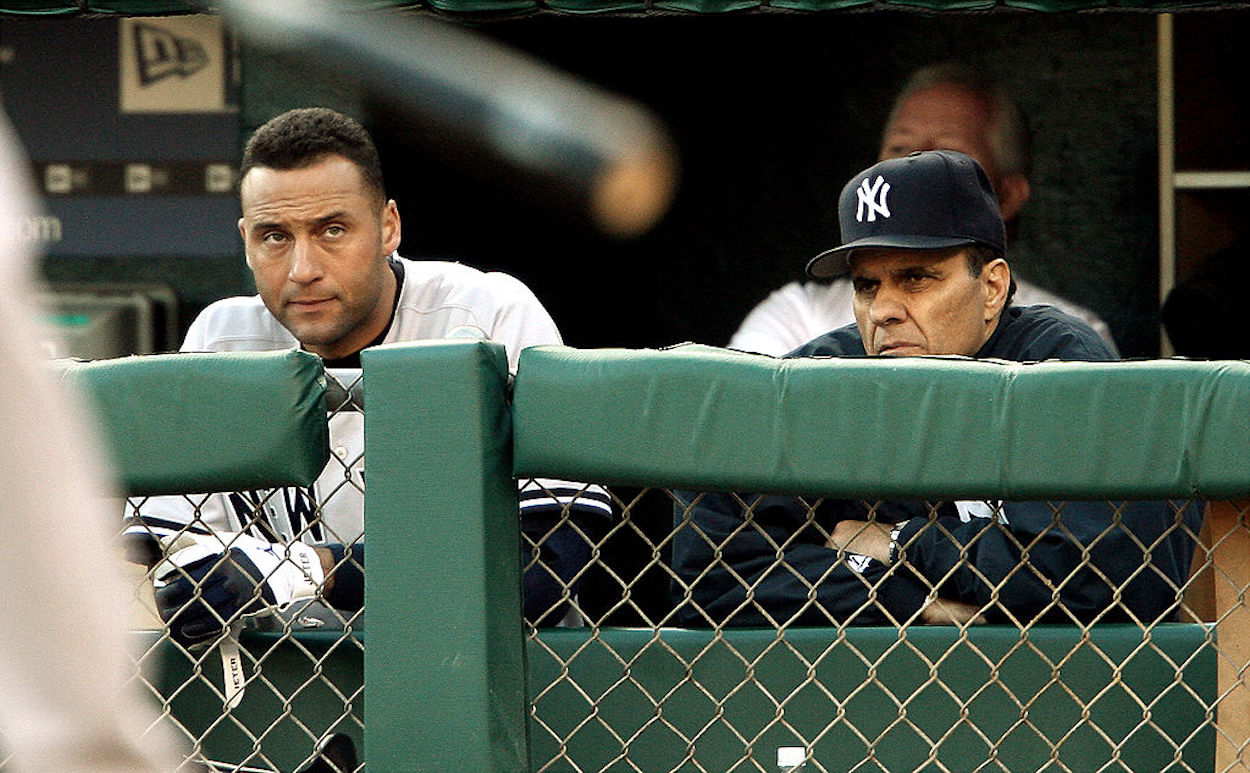 Derek Jeter (L) and Joe Torre (R) during their time with the New York Yankees.