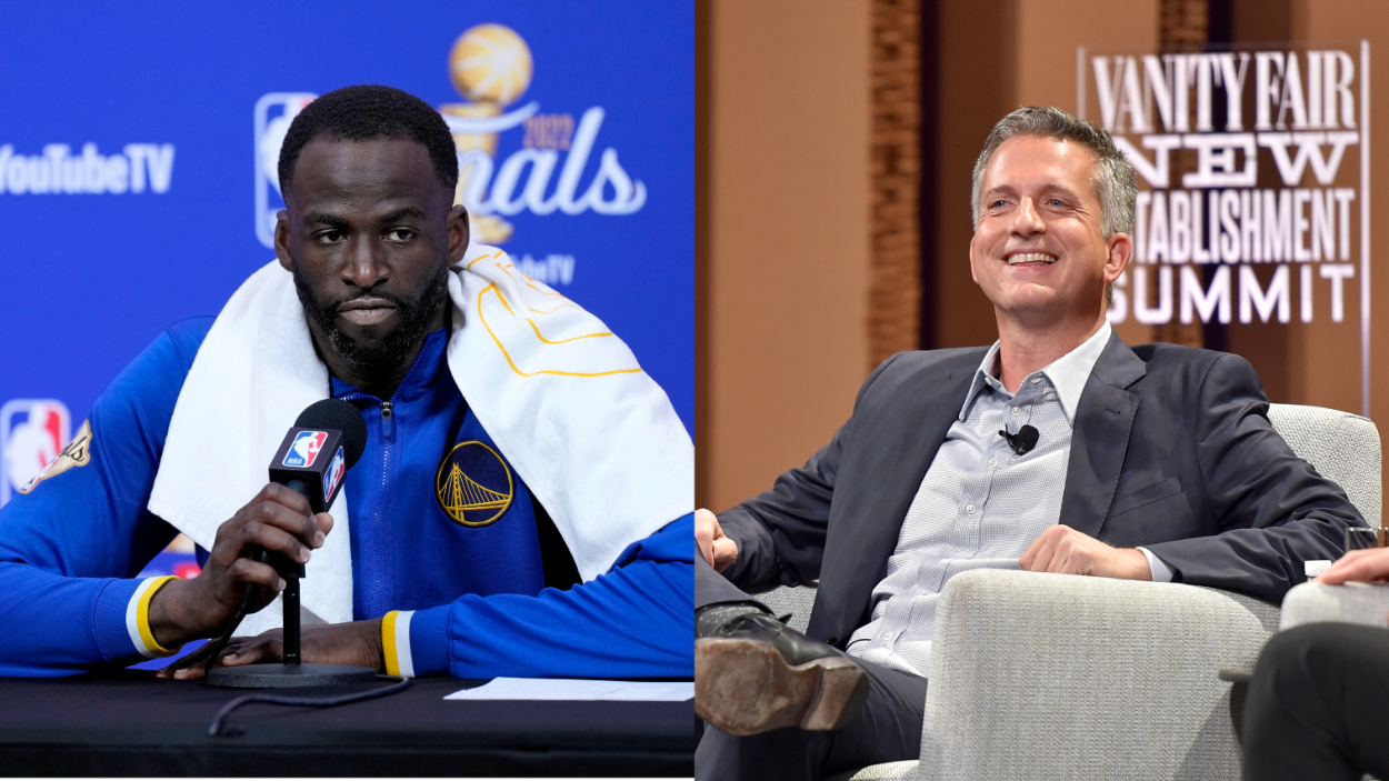 (L-R) Golden State Warriors player and new media advocate Draymond Green; The Ringer's Bill Simmons.