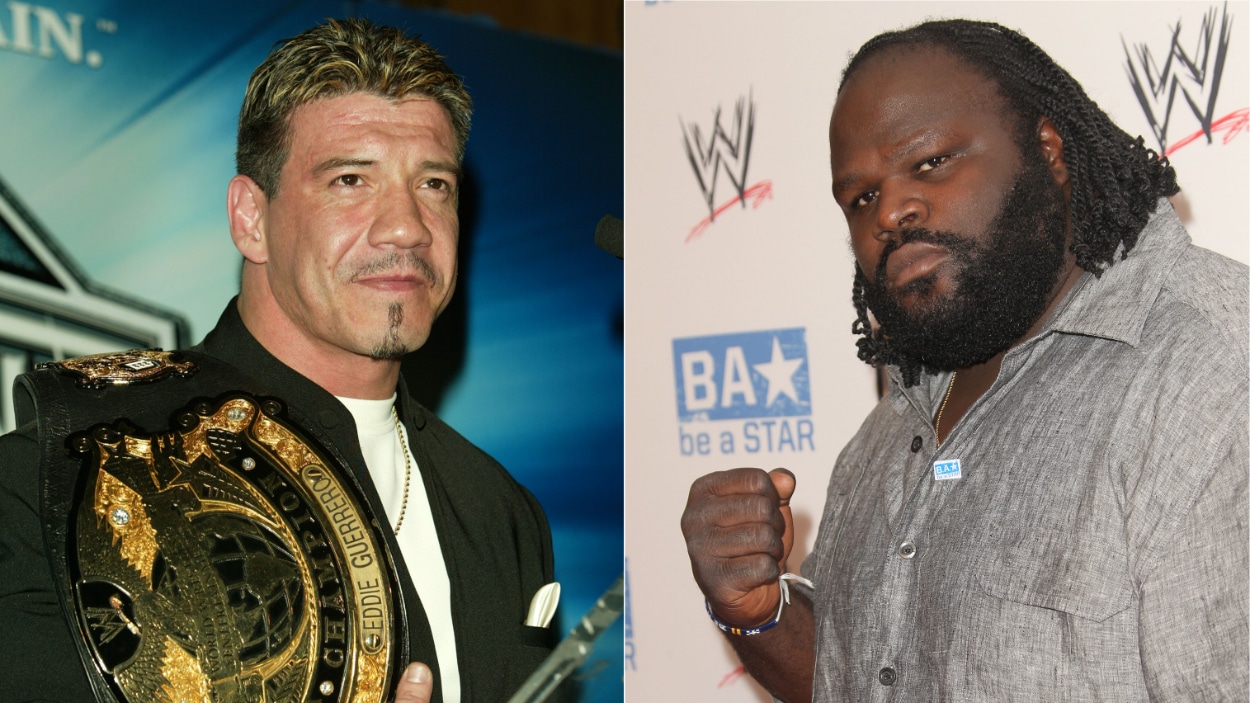 (L-R) WWE superstars "Latino Heat" Eddie Guerrero and "The World's Strongest Man" Mark Henry