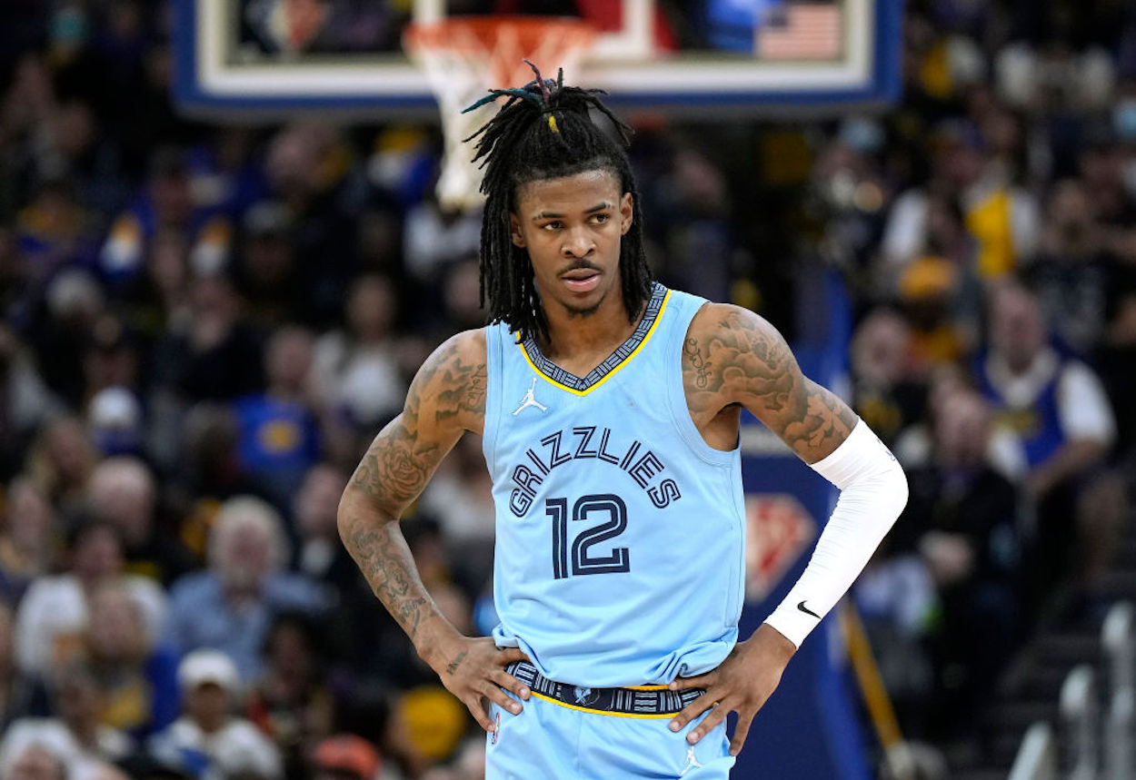 Memphis Grizzlies guard Ja Morant during an playoff game.