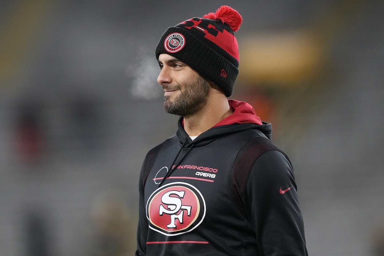 Jimmy Garoppolo ahead of a 49ers-Packers playoff matchup in January 2022