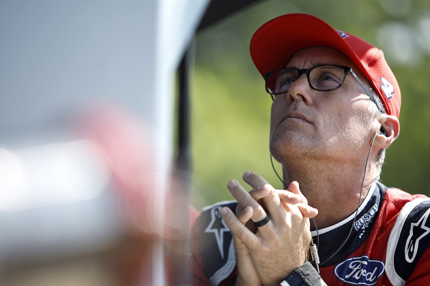 Kevin Harvick looks on during practice for the NASCAR Cup Series Kwik Trip 250 at Road America on July 2, 2022, in Elkhart Lake, Wisconsin.