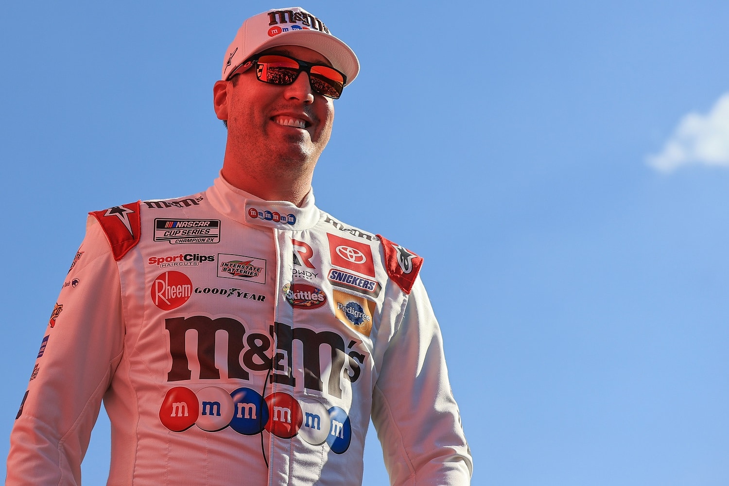 Kyle Busch walks onstage during driver introductions at the NASCAR Cup Series Coca-Cola 600 at Charlotte Motor Speedway on May 29, 2022 in Concord, North Carolina.