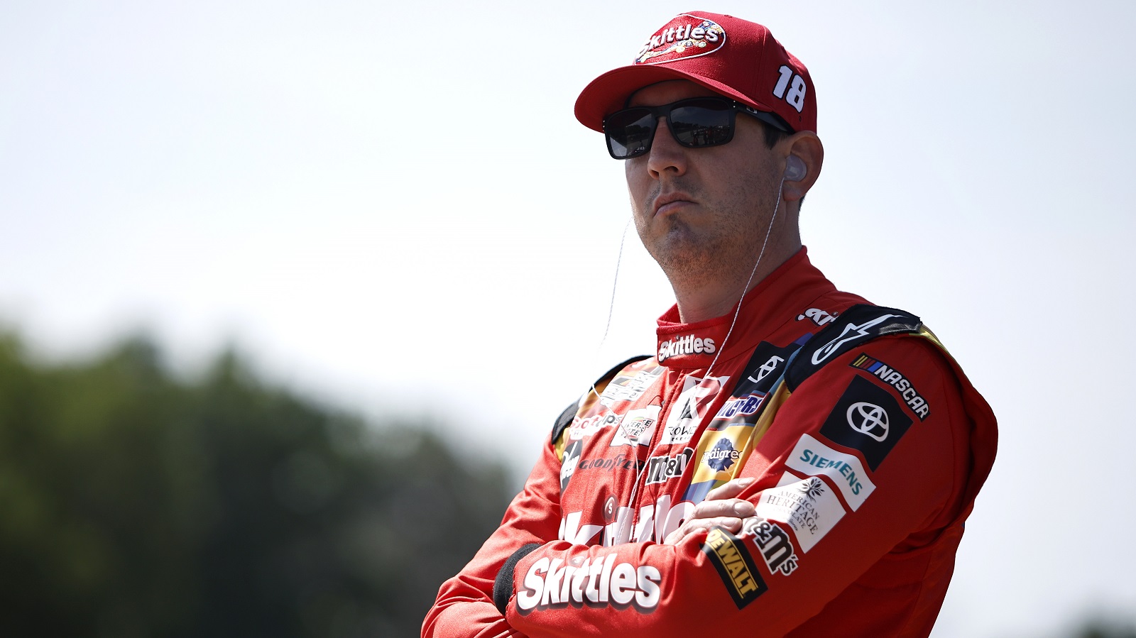 Kyle Busch looks on during practice for the NASCAR Cup Series Kwik Trip 250 at Road America on July 2, 2022 in Elkhart Lake, Wisconsin.