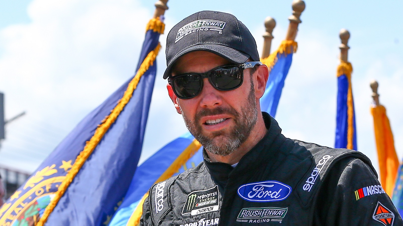 Matt Kenseth during driver introductions prior to the Monster Energy NASCAR Cup Series Gander Outdoors 400 on July 29, 2018, at Pocono Raceway.