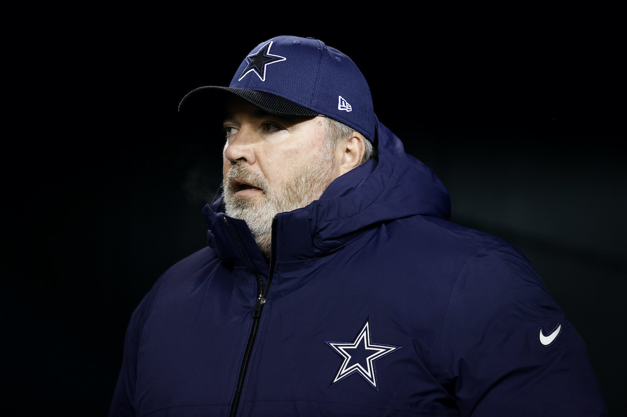 Head coach Mike McCarthy of the Dallas Cowboys looks on against the Philadelphia Eagles in 2022.