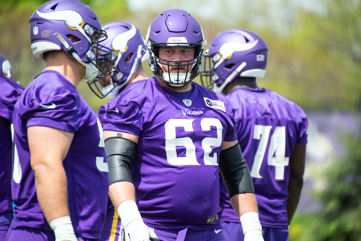 Minnesota Vikings Offensive Lineman Chris Reed (No. 62) is one of the players involved in a Minnesota Vikings training camp battle this season.