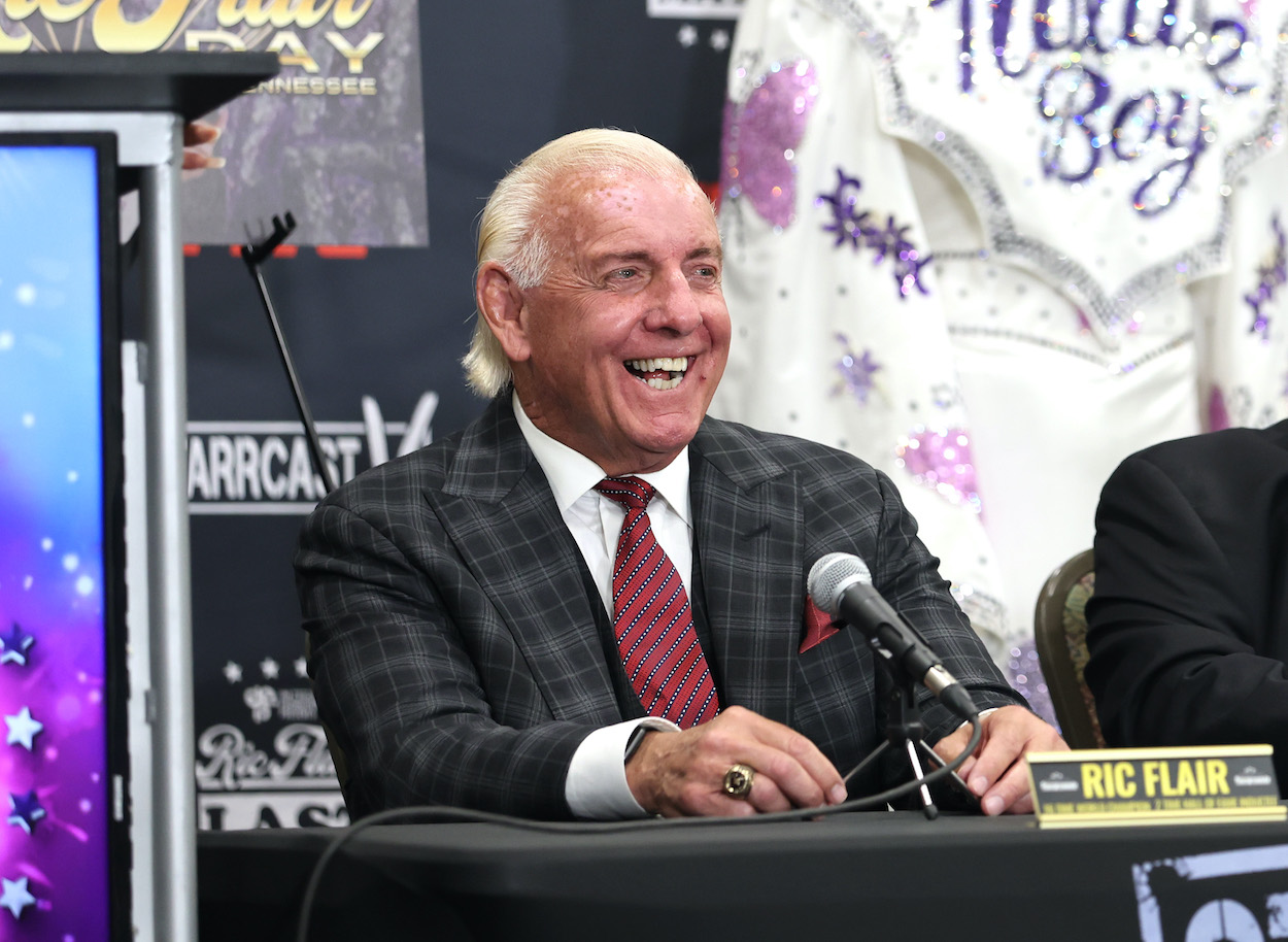 Former WWE superstar Ric Flair at the 'Ric Flair's Last Match' press conference.