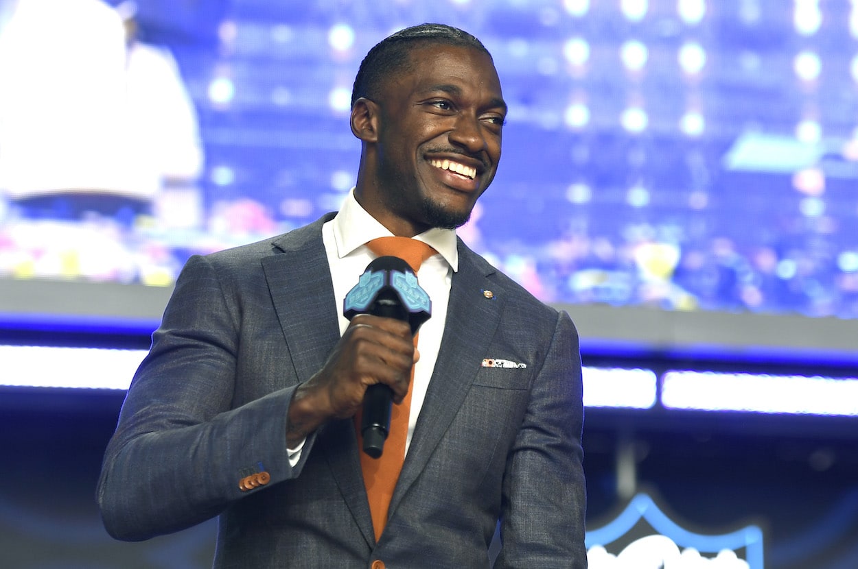 Robert Griffin III speaks during the 2022 NFL Draft.