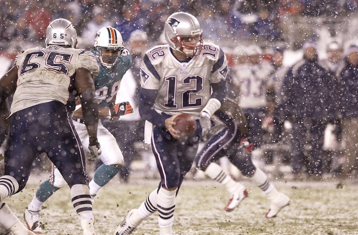 Tom Brady drops back for the New England Patriots