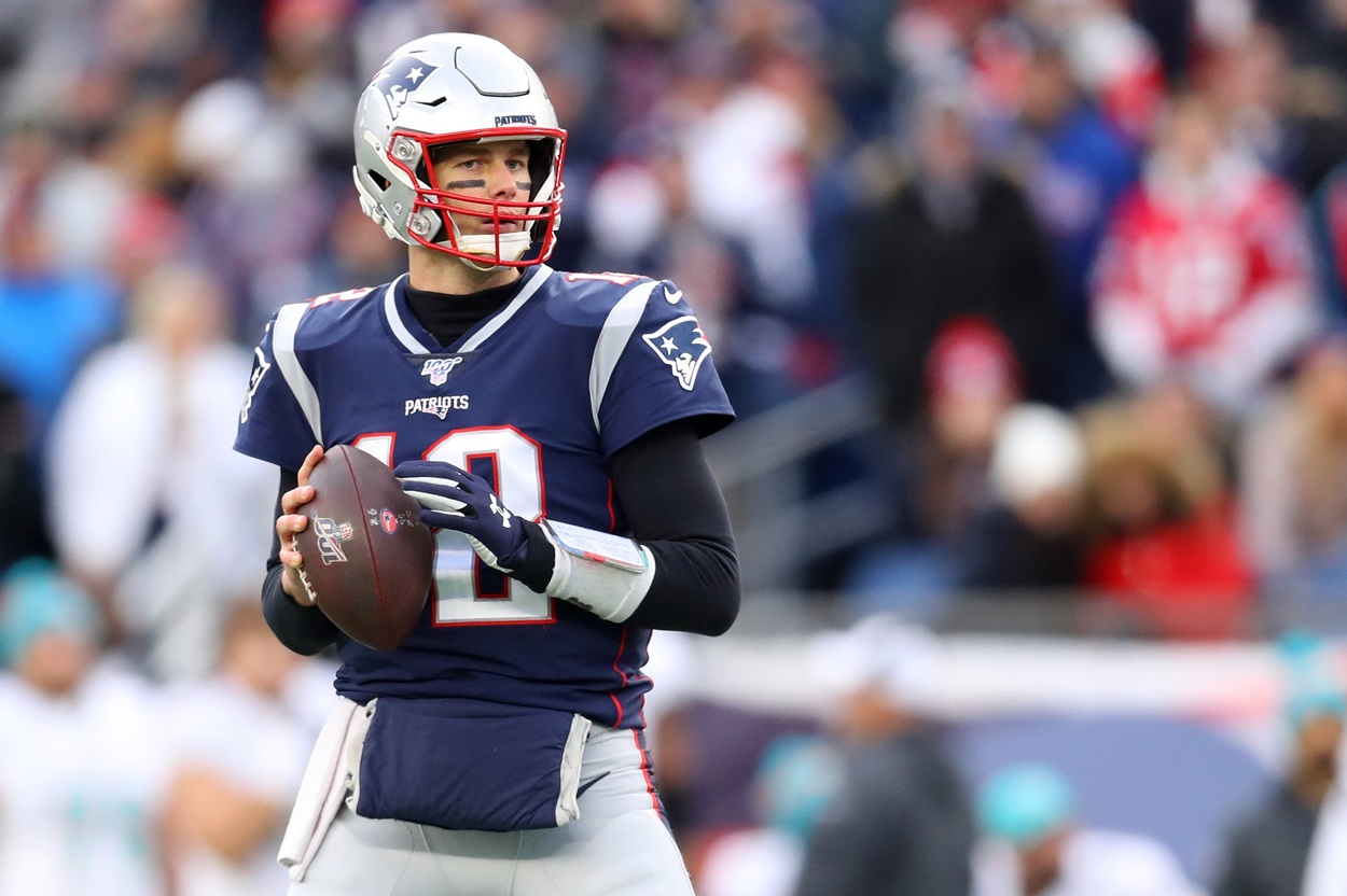 Tom Brady during a Patriots-Dolphins matchup in December 2019