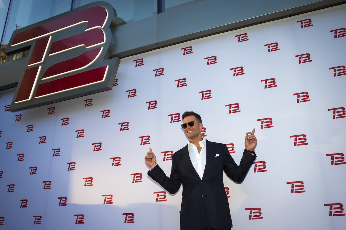 Tom Brady poses during the TB12 Grand Opening Event in Boston in 2019